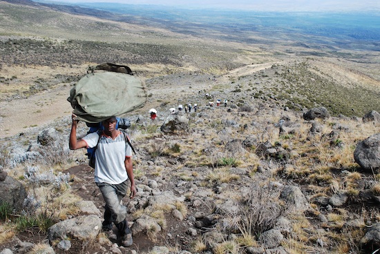 porters kilimanjaro slopes